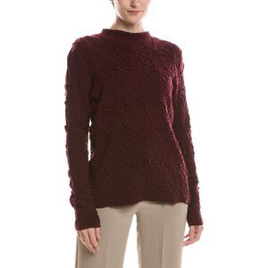 Picadilly Womens  Funnel Neck Textured Wool-Blend Sweater, Red